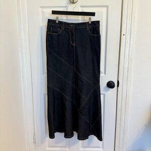Bisou Bisou Dark Wash Denim Maxi Skirt